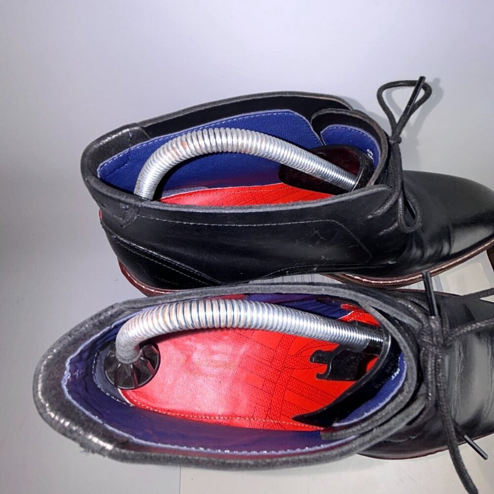 Ted Baker Crint Leather Chukka Boot Black Red Stitching Size EU45, US 12 - Picture 7 of 16